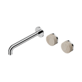 Serenity Wall Basin Set 220mm Offset Spout With Rome Travertine Handle - Nero Serenity Collection - Chrome Finish