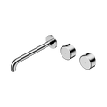 Serenity Wall Basin Set 220mm Offset Spout With Metal Handle - Nero Serenity Collection - Chrome Finish