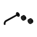 Serenity Wall Basin Set 220mm Offset Spout With Metal Handle - Nero Serenity Collection - Chrome FinishMatte Black Finish