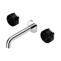 Serenity Wall Basin Set 160mm Spout With Marquina Black Handle - Nero Serenity Collection - Chrome Finish