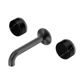 Serenity Wall Basin Set 160mm Spout With Marquina Black Handle - Nero Serenity Collection - Chrome FinishGun Metal Finish