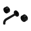 Serenity Wall Basin Set 160mm Spout With Marquina Black Handle - Nero Serenity Collection - Chrome FinishMatte Black Finish