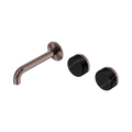 Serenity Wall Basin Set 160mm Offset Spout With Marquina Black Handle - Nero Serenity Collection - Chrome FinishBrushed Bronze Finish