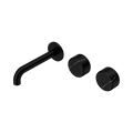 Serenity Wall Basin Set 160mm Offset Spout With Marquina Black Handle - Nero Serenity Collection - Chrome FinishMatte Black Finish