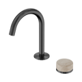 Serenity Progressive Basin Mixer Arc Spout With Rome Travertine Handle - Nero Serenity Collection - Chrome FinishGun Metal Finish