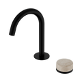Serenity Progressive Basin Mixer Arc Spout With Rome Travertine Handle - Nero Serenity Collection - Chrome FinishMatte Black Finish