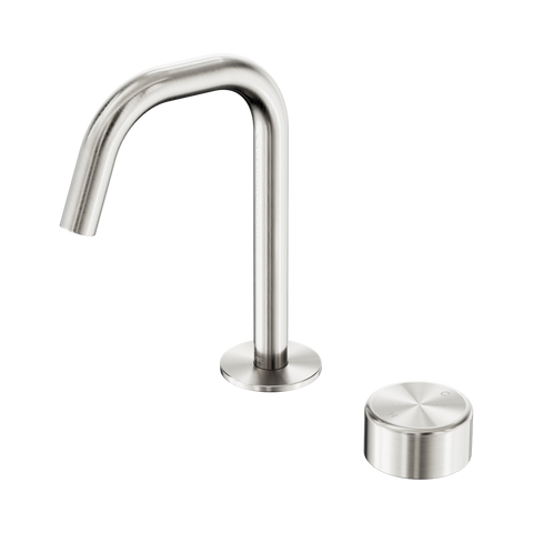 Serenity Progressive Basin Mixer Edge Spout With Metal Handle - Nero Serenity Collection - Chrome FinishBrushed Nickel Finish