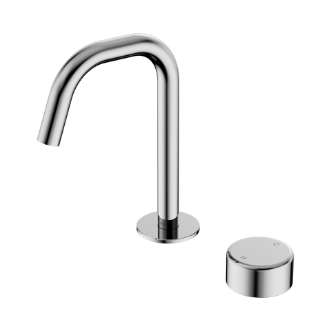 Serenity Progressive Basin Mixer Edge Spout With Metal Handle - Nero Serenity Collection - Chrome Finish