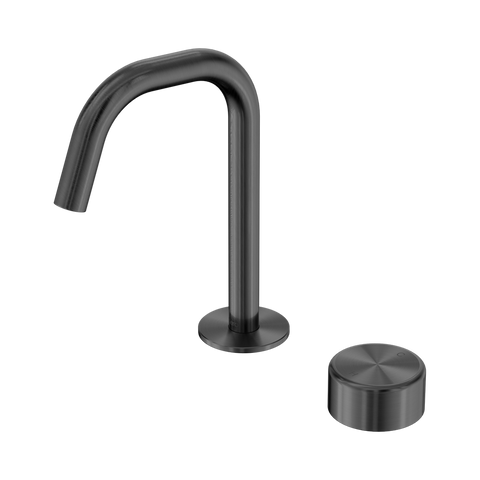 Serenity Progressive Basin Mixer Edge Spout With Metal Handle - Nero Serenity Collection - Chrome FinishGun Metal Finish