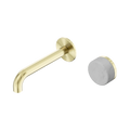 Serenity Progressive Wall Basin Mixer 160mm Spout With Carrara Handle - Nero Serenity Collection - Chrome FinishBrushed Gold Finish