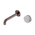 Serenity Progressive Wall Basin Mixer 160mm Spout With Carrara Handle - Nero Serenity Collection - Chrome FinishBrushed Bronze Finish