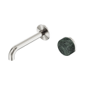 Serenity Progressive Wall Basin Mixer 160mm Spout With Verde Alpi Handle - Nero Serenity Collection - Chrome FinishBrushed Nickel Finish