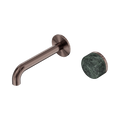 Serenity Progressive Wall Basin Mixer 160mm Spout With Verde Alpi Handle - Nero Serenity Collection - Chrome FinishBrushed Bronze Finish