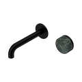 Serenity Progressive Wall Basin Mixer 160mm Spout With Verde Alpi Handle - Nero Serenity Collection - Chrome FinishMatte Black Finish