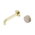 Serenity Progressive Wall Basin Mixer 160mm Spout With Rome Travertine Handle - Nero Serenity Collection - Chrome FinishBrushed Gold Finish