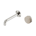 Serenity Progressive Wall Basin Mixer 160mm Spout With Rome Travertine Handle - Nero Serenity Collection - Chrome FinishBrushed Nickel Finish