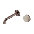 Serenity Progressive Wall Basin Mixer 160mm Spout With Rome Travertine Handle - Nero Serenity Collection - Chrome FinishBrushed Bronze Finish