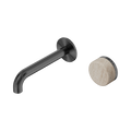 Serenity Progressive Wall Basin Mixer 160mm Spout With Rome Travertine Handle - Nero Serenity Collection - Chrome FinishGun Metal Finish