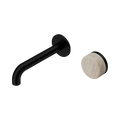 Serenity Progressive Wall Basin Mixer 160mm Spout With Rome Travertine Handle - Nero Serenity Collection - Chrome FinishMatte Black Finish