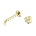 Serenity Progressive Wall Basin Mixer 160mm Spout With Metal Handle - Nero Serenity Collection - Chrome FinishBrushed Gold Finish