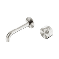 Serenity Progressive Wall Basin Mixer 160mm Spout With Metal Handle - Nero Serenity Collection - Chrome FinishBrushed Nickel Finish