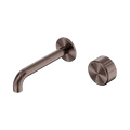 Serenity Progressive Wall Basin Mixer 160mm Spout With Metal Handle - Nero Serenity Collection - Chrome FinishBrushed Bronze Finish