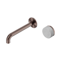 Serenity Progressive Wall Basin Mixer 185mm Spout With Carrara Handle - Nero Serenity Collection - Chrome FinishBrushed Bronze Finish