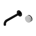 Serenity Progressive Wall Basin Mixer 185mm Spout With Carrara Handle - Nero Serenity Collection - Chrome FinishMatte Black Finish