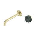 Serenity Progressive Wall Basin Mixer 185mm Spout With Verde Alpi Handle - Nero Serenity Collection - Chrome FinishBrushed Gold Finish