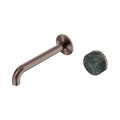 Serenity Progressive Wall Basin Mixer 185mm Spout With Verde Alpi Handle - Nero Serenity Collection - Chrome FinishBrushed Bronze Finish