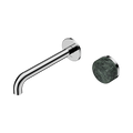 Serenity Progressive Wall Basin Mixer 185mm Spout With Verde Alpi Handle - Nero Serenity Collection - Chrome Finish
