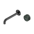 Serenity Progressive Wall Basin Mixer 185mm Spout With Verde Alpi Handle - Nero Serenity Collection - Chrome FinishGun Metal Finish