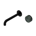 Serenity Progressive Wall Basin Mixer 185mm Spout With Verde Alpi Handle - Nero Serenity Collection - Chrome FinishMatte Black Finish