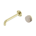 Serenity Progressive Wall Basin Mixer 185mm Spout With Rome Travertine Handle - Nero Serenity Collection - Chrome FinishBrushed Gold Finish