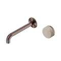 Serenity Progressive Wall Basin Mixer 185mm Spout With Rome Travertine Handle - Nero Serenity Collection - Chrome FinishBrushed Bronze Finish