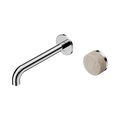 Serenity Progressive Wall Basin Mixer 185mm Spout With Rome Travertine Handle - Nero Serenity Collection - Chrome Finish