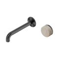 Serenity Progressive Wall Basin Mixer 185mm Spout With Rome Travertine Handle - Nero Serenity Collection - Chrome FinishGun Metal Finish
