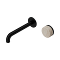 Serenity Progressive Wall Basin Mixer 185mm Spout With Rome Travertine Handle - Nero Serenity Collection - Chrome FinishMatte Black Finish