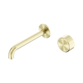 Serenity Progressive Wall Basin Mixer 185mm Spout With Metal Handle - Nero Serenity Collection - Chrome FinishBrushed Gold Finish