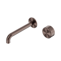 Serenity Progressive Wall Basin Mixer 185mm Spout With Metal Handle - Nero Serenity Collection - Chrome FinishBrushed Bronze Finish