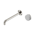 Serenity Progressive Wall Basin Mixer 220mm Spout With Carrara Handle - Nero Serenity Collection - Chrome FinishBrushed Nickel Finish