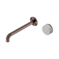 Serenity Progressive Wall Basin Mixer 220mm Spout With Carrara Handle - Nero Serenity Collection - Chrome FinishBrushed Bronze Finish