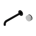 Serenity Progressive Wall Basin Mixer 220mm Spout With Carrara Handle - Nero Serenity Collection - Chrome FinishMatte Black Finish
