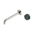 Serenity Progressive Wall Basin Mixer 220mm Spout With Verde Alpi Handle - Nero Serenity Collection - Chrome FinishBrushed Nickel Finish
