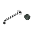 Serenity Progressive Wall Basin Mixer 220mm Spout With Verde Alpi Handle - Nero Serenity Collection - Chrome Finish