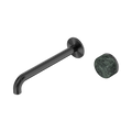 Serenity Progressive Wall Basin Mixer 220mm Spout With Verde Alpi Handle - Nero Serenity Collection - Chrome FinishGun Metal Finish