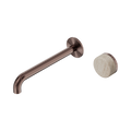Serenity Progressive Wall Basin Mixer 220mm Spout With Rome Travertine Handle - Nero Serenity Collection - Chrome FinishBrushed Bronze Finish