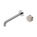 Serenity Progressive Wall Basin Mixer 220mm Spout With Rome Travertine Handle - Nero Serenity Collection - Chrome Finish
