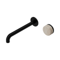 Serenity Progressive Wall Basin Mixer 220mm Spout With Rome Travertine Handle - Nero Serenity Collection - Chrome FinishMatte Black Finish