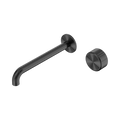 Serenity Progressive Wall Basin Mixer 220mm Spout With Metal Handle - Nero Serenity Collection - Chrome FinishGun Metal Finish